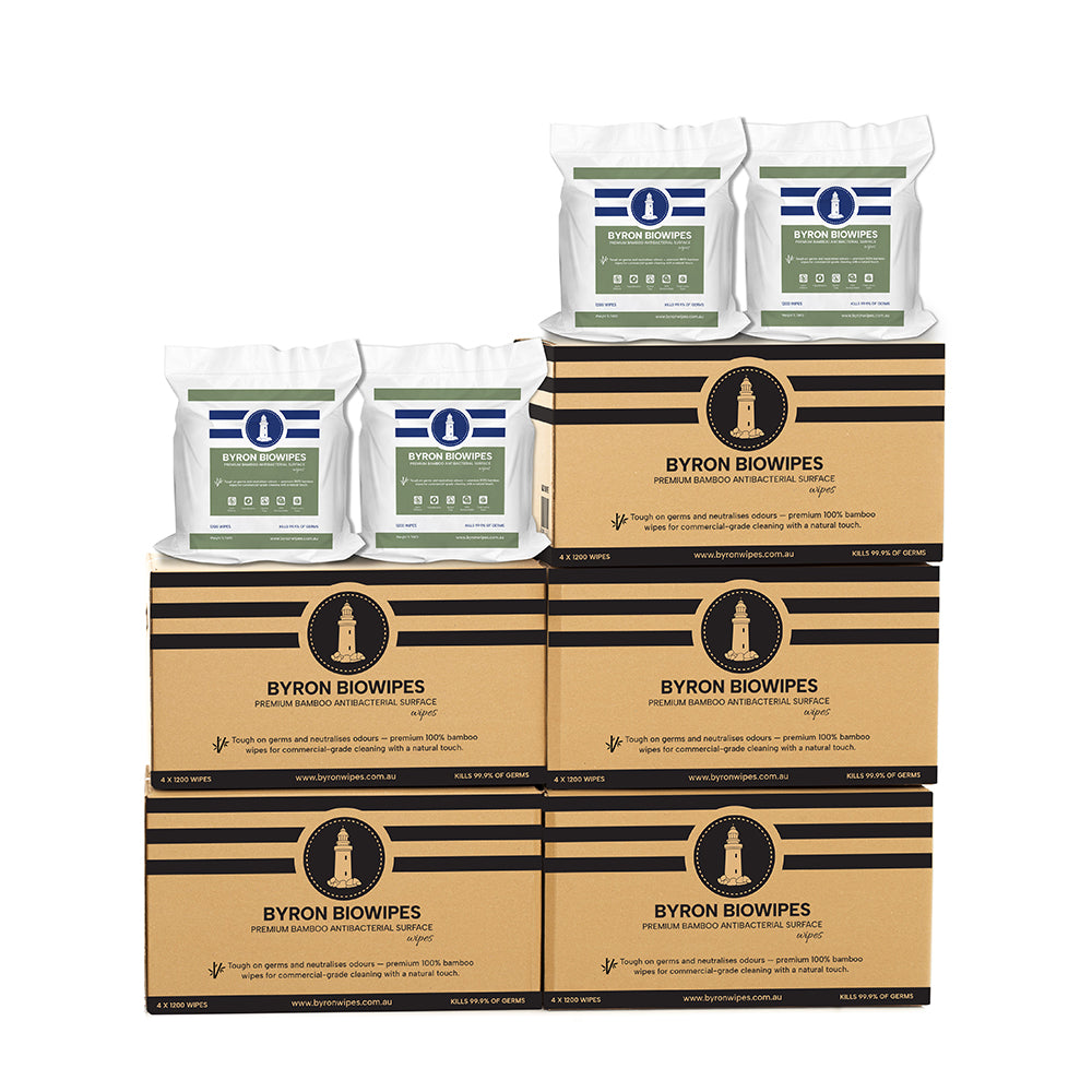 Bulk Buy enivornmentally friendly bamboo antibacterial wipes 20 rolls 1200 wipes per roll