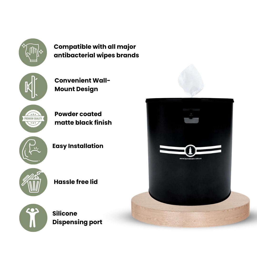 1 x Carton Bamboo Antibacterial BioWipes (4 Rolls x 1200 wipes per roll)+ Wall Mount Dispenser Bundle