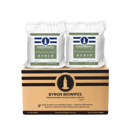 Bulk Antibacterial Bamboo BioWipes x 10 Cartons (40 Rolls x 1200 Wipes per Roll)