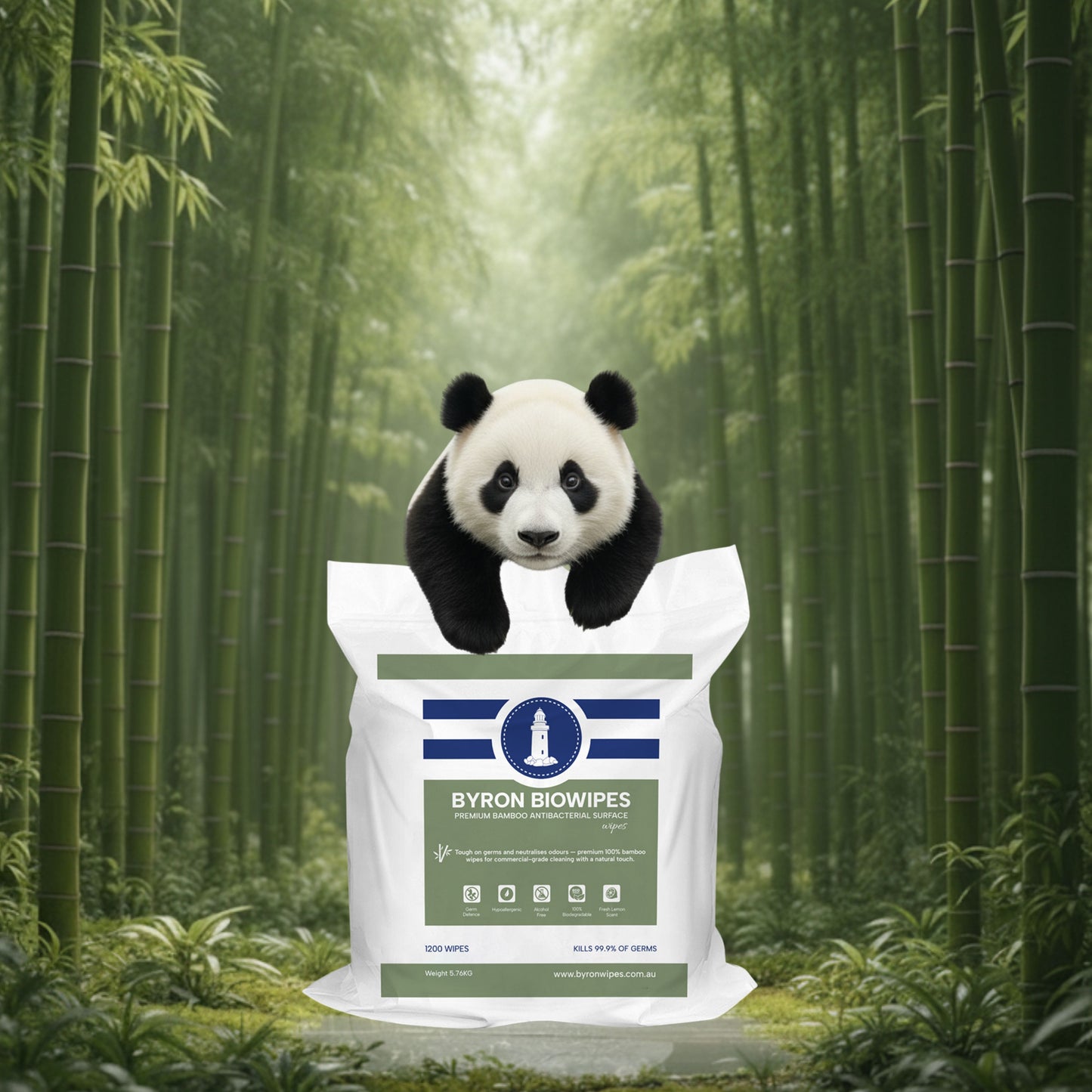 Bulk Antibacterial Bamboo BioWipes x 10 Cartons (40 Rolls x 1200 Wipes per Roll)