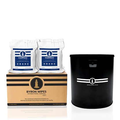 Wall Mount Dispenser and Antibacterial Wipes Carton Bundle