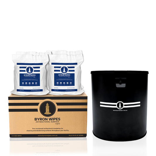 Wall Mount Dispenser and Antibacterial Wipes Carton Bundle
